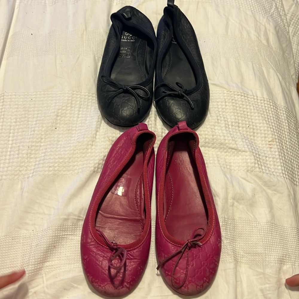 2 pair Gucci flats
